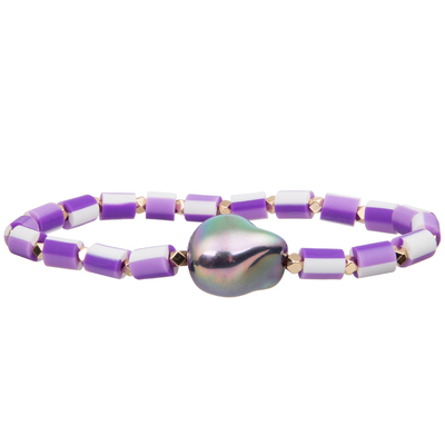 Silikonperlen dehnbar mit handgemachten Perlen-Armbändern barocke Glasfarbe der perle multi