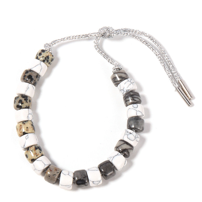 Naturstein-und Fleck-Stärke Howlite bördelt Armband-klassische Art für Tageszeitung