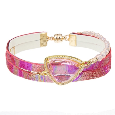 PU-Leder-und Perlen-Verpackungs-Armband für schickes Mädchen und Dame Anniversary