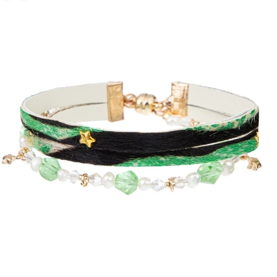 Magnetischer Knopf handgemachtes Lederarmband, Mischungsfarbeweinlese-Verpackungs-Armband