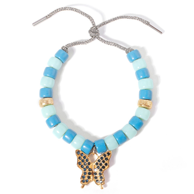 Leopard Dot Stone Forte Beads Bracelet, multi Zircon-Leopard bördelte Armband