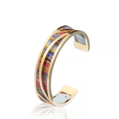 Betten Sie Gold überzogene Mode Regenbogen-Stulpen-Armband-Armband Boho Böhmen ein