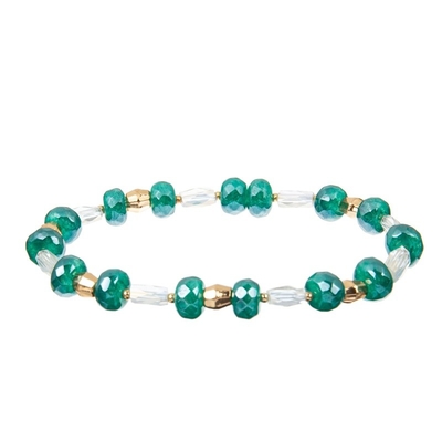 Unregelmäßigkeits-Stein dehnbarer Crystal Bracelets AB Shinny grüne Farbe