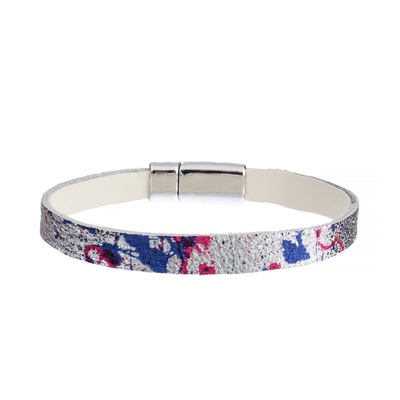 Handgemachtes Lederarmband Soems, Luster Animal Print Leather Horse-Haar-Armband