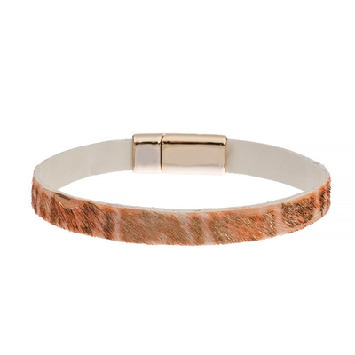 Pferdehaar Lederarmband mit Tierdruck der magnetischen Schließung