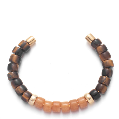 18.5cm handgemachte perlenbesetzte Armbänder, 30g Braun Tiger Eye Bangle