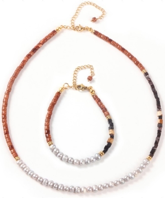 5mm gefärbte Perle und Steinarmband alle Jahreszeiten für Mode-Mädchen