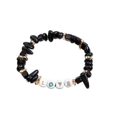 PVD überzog handgemachte Perlen-Armbänder, 18.5cm dehnbares Email-Perlen-Armband