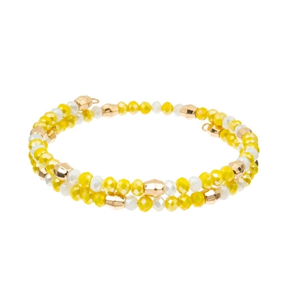 Soem Shinny zitronengelben Crystal Beads Bracelets das 2 Schicht-Messingarmband
