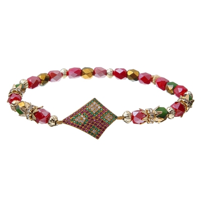 Leopard Zircon-Verbindungsstück-Fort bördelt das zusammengebrachte Armband-Weihnachten