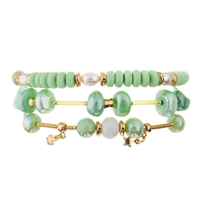 Geometrisches frisches grüne Farb-Crystal Beads Bracelets Vintage Style-Geschenk für sie