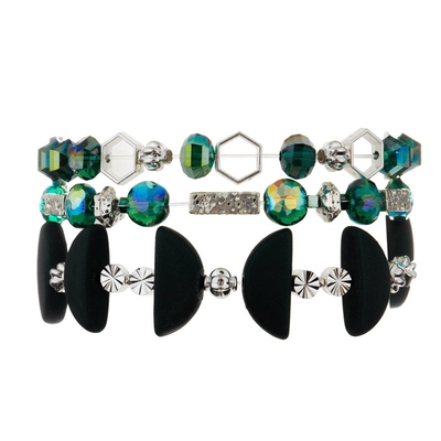 Mond-Form-Perlen mit silbernen Messingperlen übergeben Handwerks-Armbändern kreativen Schmuck