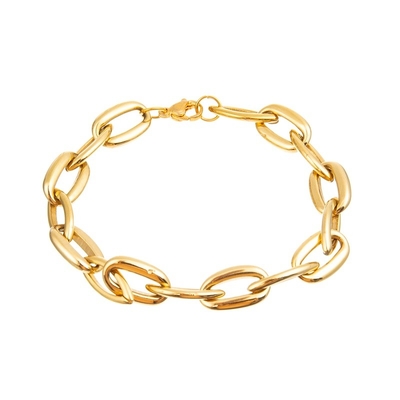 Goldkühle Kettenglied-Armband-Hip Hop-Art des Edelstahl-14K