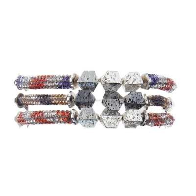 Silberne metallische Lava Zircon Bar Bracelet Multi-Farbe für Brithday-Geschenk