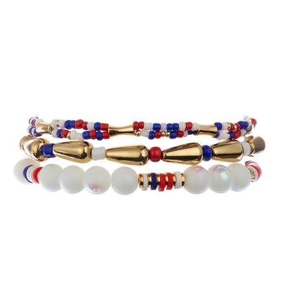 Unabhängigkeitstag-handgemachter Samen bördelt das bunte Armband-Satz-Gummiband