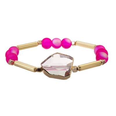 Justierbares Armband klarer Crystal Charm Women-' S mit Goldrand-Metallstange