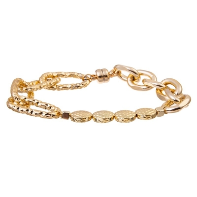 Goldarmkettchen-Chunky Gold Bracelet Gold Link-Armband der Aussagen-14K