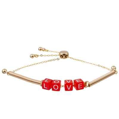 Boho-Goldketten-roter Liebesbrief bördelt Stellglied-Armbänder für Unisex