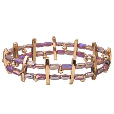 Purpurroter Glassamen-stapelbare perlenbesetzte Ausdehnungs-Armbänder Crystal Dainty Handmade