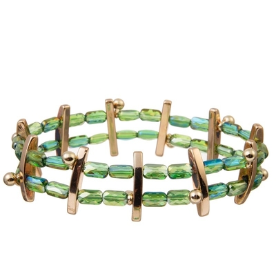 Handgemachte grüne Glassamen-Perle dehnbarer Crystal Dainty Bracelet Stackable