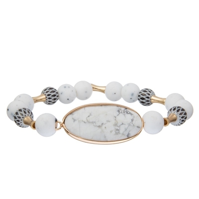 Geschenk-Angst-Entlastung natürliches der Türkis-Charme-Armband-mit Gummizug weiße psychischen Gesundheit