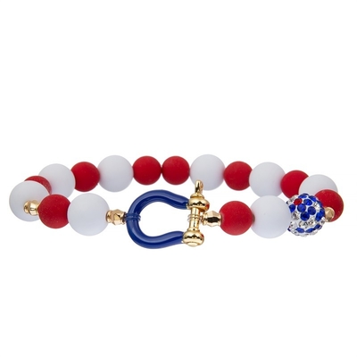 Unisexemail-bunter Charme-dehnbares stapelndes Armband-perlenbesetztes Weihnachtsglasgeschenk