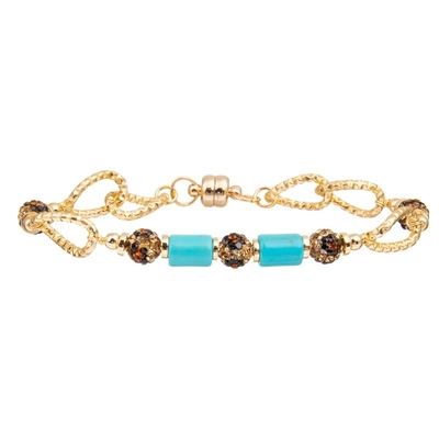 Goldkettenglied-blauer Türkis-magnetisches Schnallen-Armband für Frauen-Mode