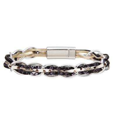 Boho-Art-weißer Punkt-ledernes stapelbares Armband stellte handgemacht für Jahrestags-Geschenk ein