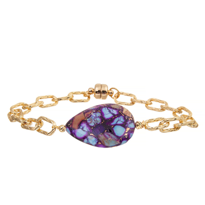 Schmuck-Gold überzog handgemachtes magnetisches Verschluss-Kettenglied-Armband-Armband für Frauen