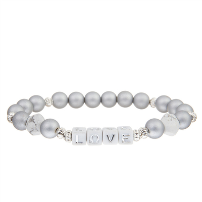 8mm silberner Stein-perlenbesetztes Liebes-Armband für Frauen-Mode-Schmuck-Großhandel