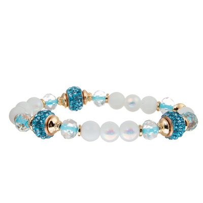 Achat-Glasperle-Edelstein-Stein-Armband-Gold überzogen mit Diamond Ball Charm