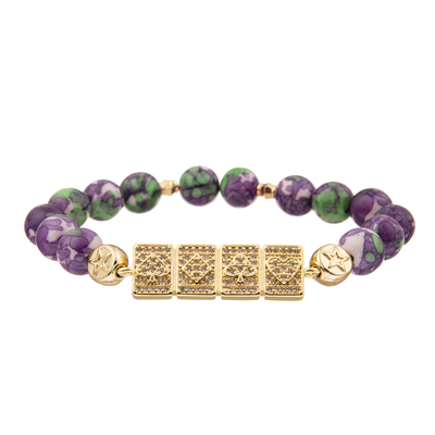Kundengebundene bunter Charme-handgemachte Perlen-Armbänder mit Gold überzogen Diamanten