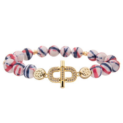 Kundengebundene bunter Charme-handgemachte Perlen-Armbänder mit Gold überzogen Diamanten