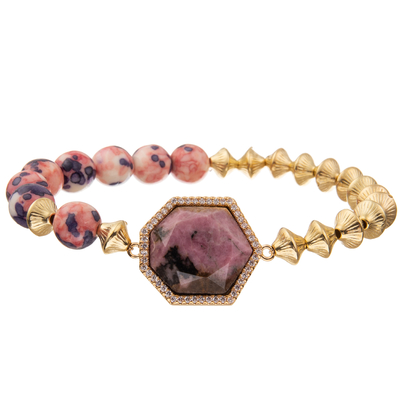 Böhmen-Art-handgemachte Perlen-Armbänder mit regelmäßiger Siebeneck-Kaiserstein