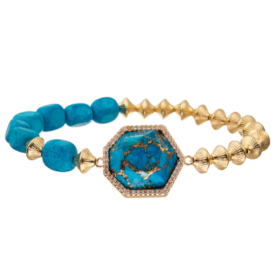 Böhmen-Art-handgemachte Perlen-Armbänder mit regelmäßiger Siebeneck-Kaiserstein