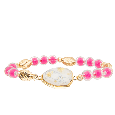 5 Farbhandgemachte Glasperle-Armbänder, die mit Gold eingestellt wurden, überzogen unregelmäßigen Türkis