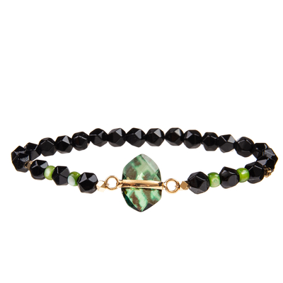 Der handgemachte facettierte Gallenstein bördelt Armbänder mit Gold überzogenem unregelmäßigem Kristall