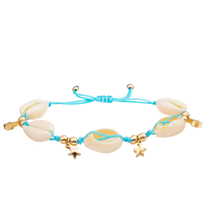Justierbare umsponnene Seekaurischnecke Shell Bracelet Set Bohemian Seashell für Frauen