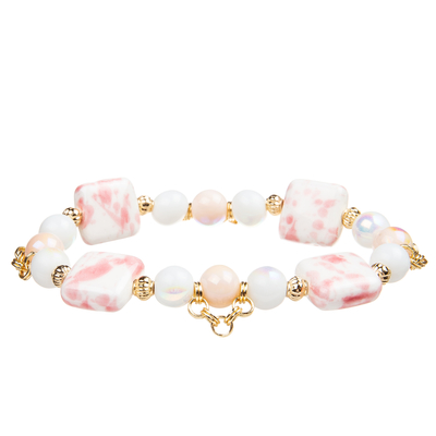 4 quadratischer keramischer Block Farbhandgemachte Crystal Beads Bracelets Withs 4