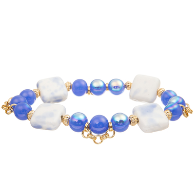 4 quadratischer keramischer Block Farbhandgemachte Crystal Beads Bracelets Withs 4