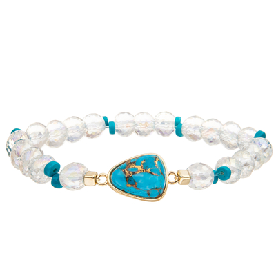 Handgemachter Crystal Faceted Beads Charm Bracelets mit Tropfen-geformtem Türkis