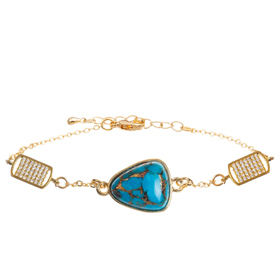 Handgemachtes Kettenglied-Armband mit Rechteck/Kirschblüte/Stern/Zircon-Anhänger