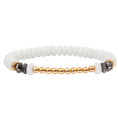 4 Farbhandgemachte Glasperle-Armbänder eingestellt mit dem Gold überzogen ringsum Perlen