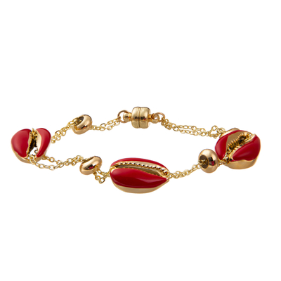 Buntes vergoldetes magnetisches Kettenglied-Armband Shell Minimalist Personalizeds 14K
