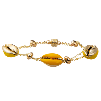 Buntes vergoldetes magnetisches Kettenglied-Armband Shell Minimalist Personalizeds 14K