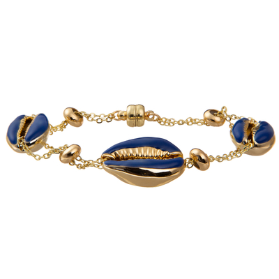 Buntes vergoldetes magnetisches Kettenglied-Armband Shell Minimalist Personalizeds 14K