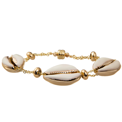Buntes vergoldetes magnetisches Kettenglied-Armband Shell Minimalist Personalizeds 14K