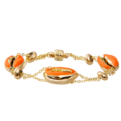 Buntes vergoldetes magnetisches Kettenglied-Armband Shell Minimalist Personalizeds 14K