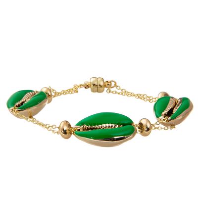 Buntes vergoldetes magnetisches Kettenglied-Armband Shell Minimalist Personalizeds 14K