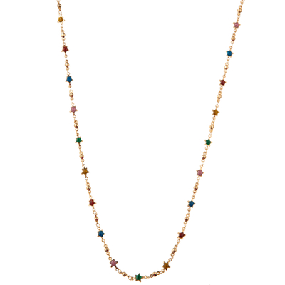 Perlenbesetzte vergoldete Mehrfarbenhalskette des Kettenglied-14K mit Schmetterling/Blume/Herzen/Shell-/Stern-Anhänger